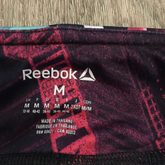 Reebok, Print Leggings, Blue and Pink Floral - Picture 4 of 4